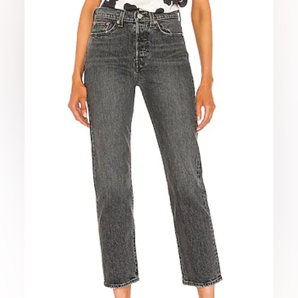 Levi's Washed Black Wedgie Straight Jeans